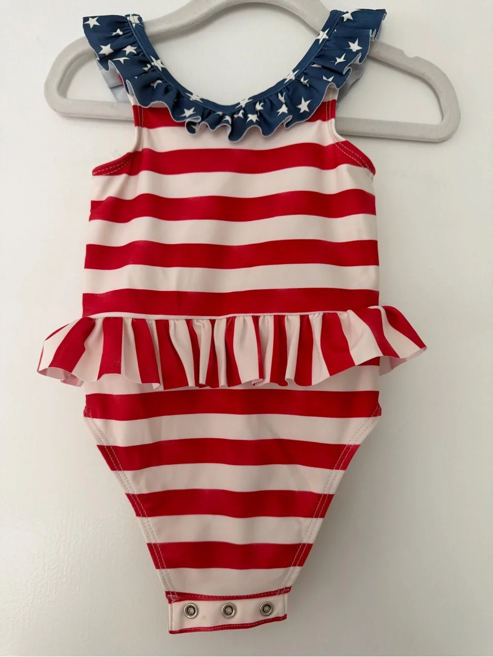 Baby girl Patriotic Red, white and blue swim bundle size 6-12m